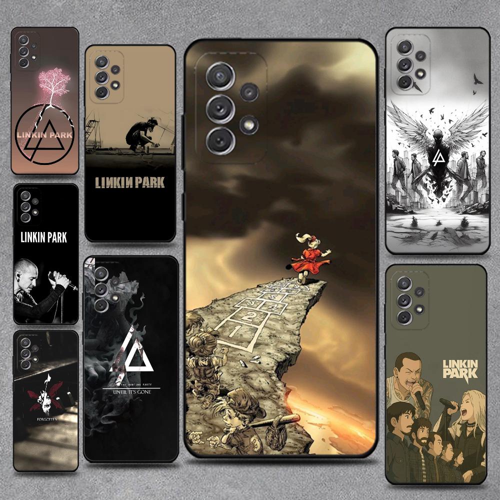 L-LinkinS Rock P-Park Phone Case For Samsung S25,S24,S21,S22,S23,S30,Ultra,S20,Plus,Fe,Lite,Note,10,9,5G Black Cover