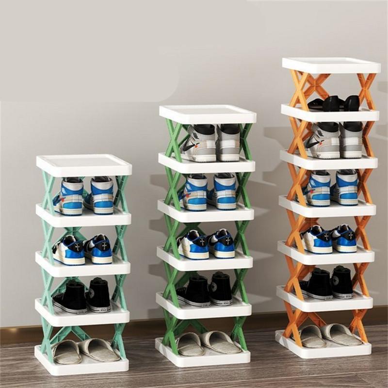 Multi-layer 9 Layer Plastic Foldable Detachable Shoe Rack Storage Organizer Saves Family Space Suitable For Corridor