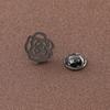 Men’s Small Rose Brooch In Stainless Steel - Gold, Silver, Black, Hollow Design, Fade-Resistant.