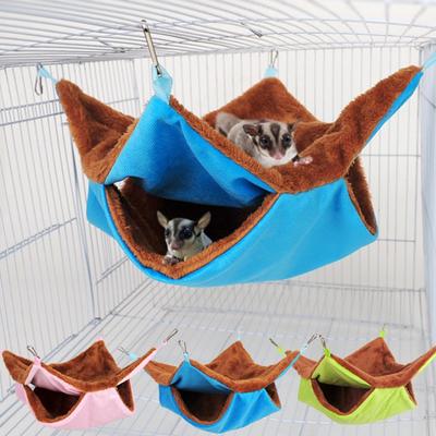 Double-layer Pet Plush Hammock Warm Hamster Hanging Bed Ferret Hanging Bed for Cat Rodents Hammock for Hamster Pets Supplies