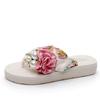 Korean Style Women's Summer Parent-Child Flower Wedge Flip-Flops: Non-Slip Thick Sole Beach Sandals for Outdoor Wear