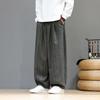 Men's Autumn Winter Striped Pants New Chinese Style Hanfu Bottoms Man Thick Loose Harem Pants Male Casual Long Trousers