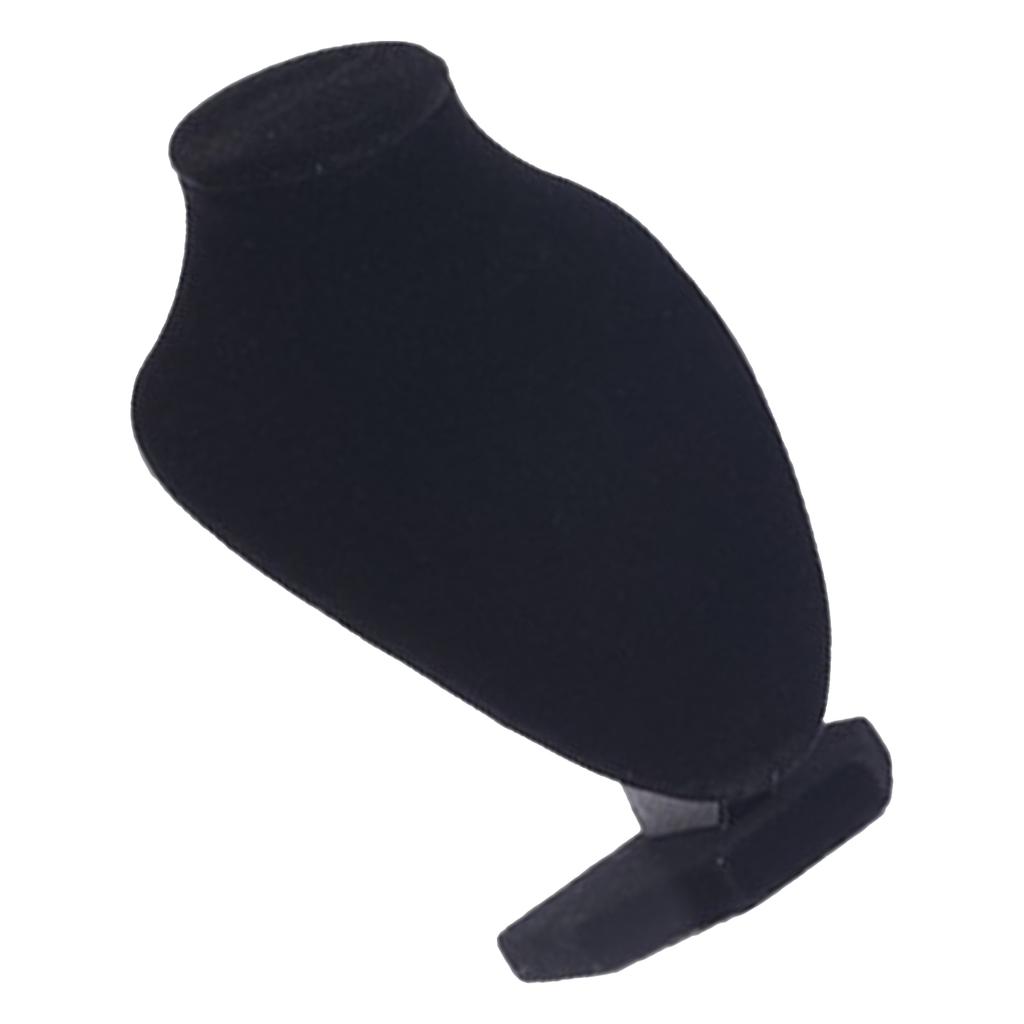 Black Lint Necklace Pendant Holder Stand Wooden Elegant Jewelry Chain Display Mannequin Bust for Jewelry Store