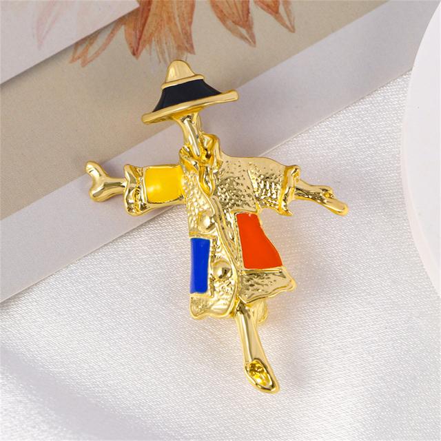 

Винтажные пасторальные мультяшные эмалированные броши-пугало для женщин и мужчин, модные повседневные броши из сплава, подарки на вечеринку