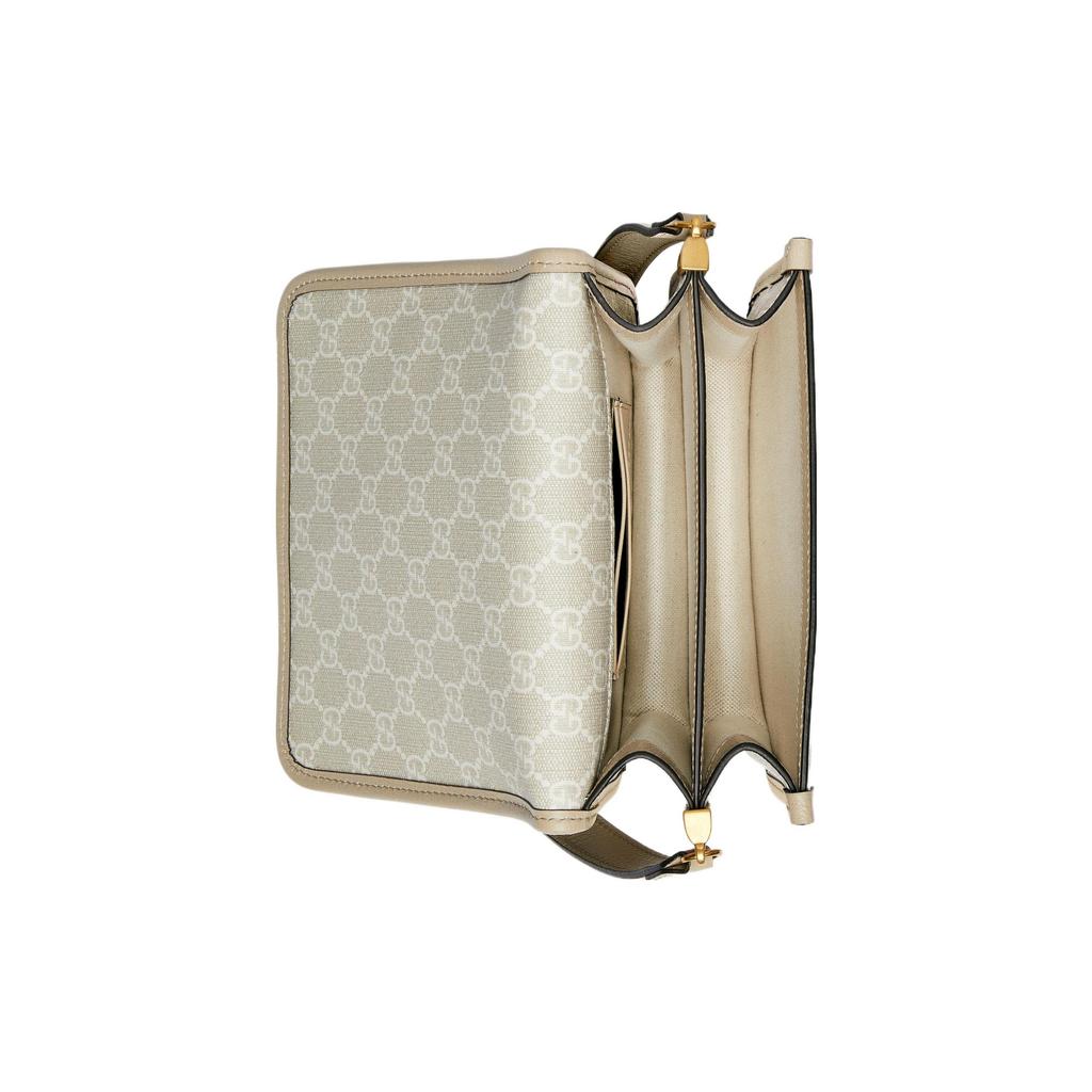 Gucci GG Supreme Mini Crossbody Bag Beige Leather 671620-UULBT-9683