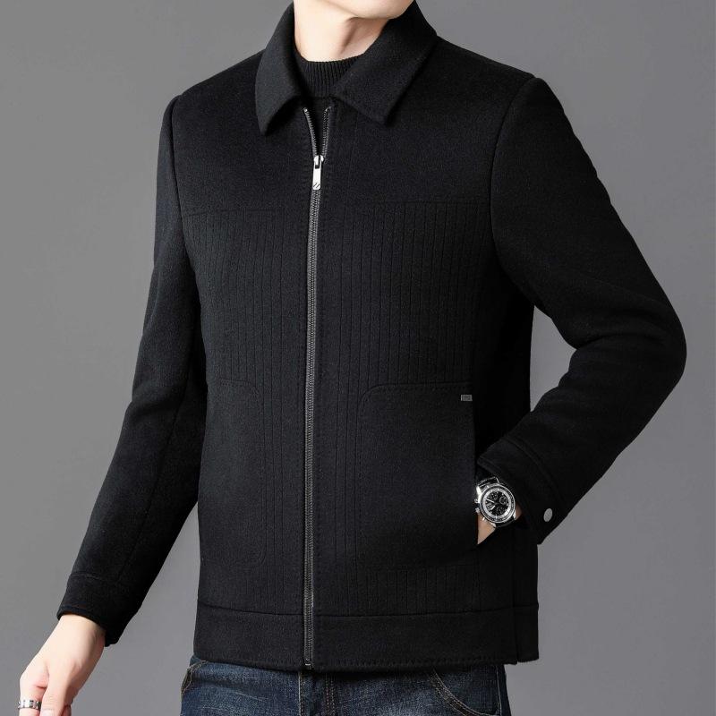 Winter Woolen Short Coat Men's Double-sided Cashmere Coat Winter Lapel Casual Woolen Jacket