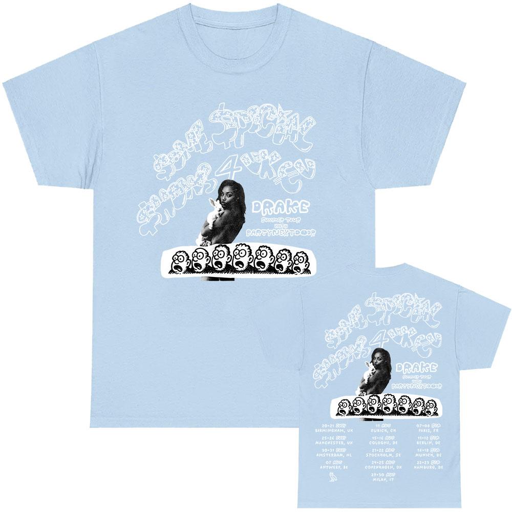 Drake $ome $pecial $hows 4 UK EU 2025 Tour with PARTYNEXTDOOR T-shirt UnisexStreetwear Loose Cotton Men Tshirts Grunge Print Tee
