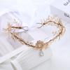 Renaissance Bridal Forehead Chain Green Gemstone Branch Leaf Headpiece  Outdoor Photo Prop