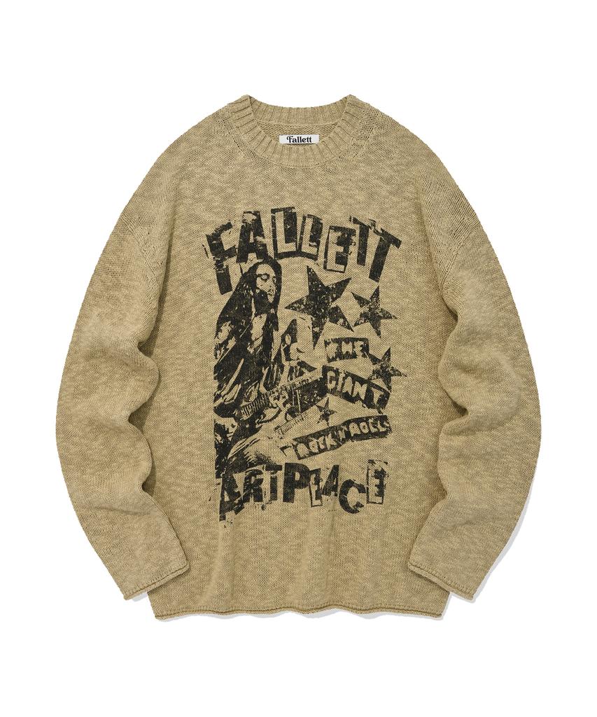 FALLETT Rock Band Knit Light Khaki