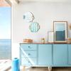 2 Stück Holzfisch Strand Wandkunst Holzschwarm Fisch Wanddeko Nautisch Küsten Thema Wandbehang Ornament für Badezimmer Seehaus