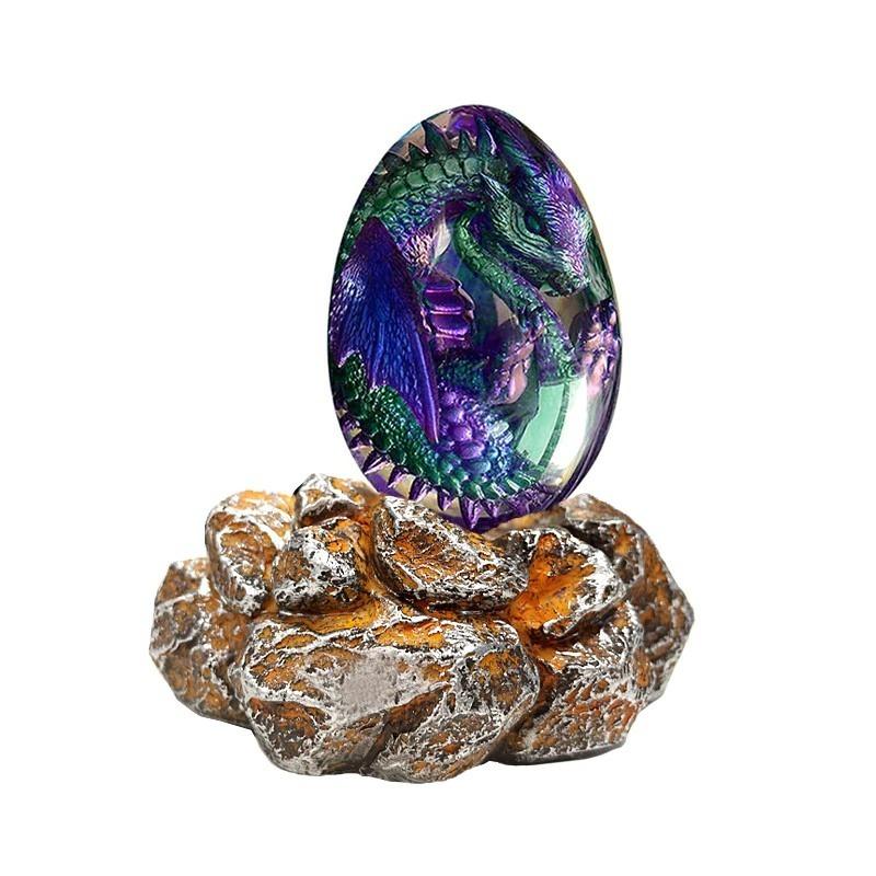 ბროლის გამჭვირვალე ფისოვანი ქანდაკება Dragon Egg დინოზავრის კვერცხი სუვენირი Resin Craft მანათობელი ხელნაკეთი დრაკონის კვერცხები სახლის დეკორი საჩუქარი
