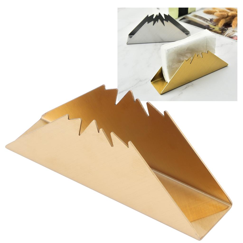 Triangular Napkin Holder Stainless Steel Stand Vertical Tissue Rack for Home Restaurant Hotel