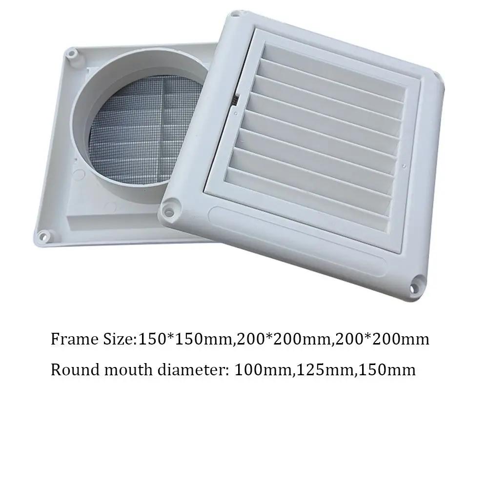 PP Air Vent Grille Ventilation Cover With Flaps With Insect Screen 150*150mm/200*200mm Louver Vent Air System Net Cover Screen