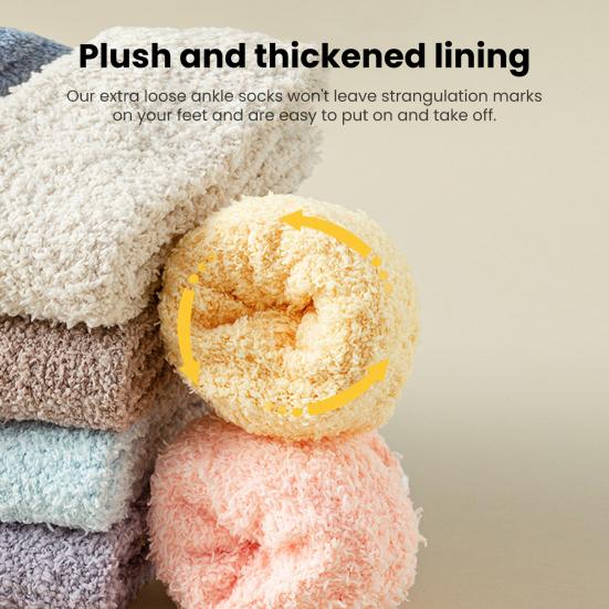 1 Pair Non-Slip Fuzzy Cozy Socks Super Soft Non-Fading Cold Protection Winter Warm Fluffy Sleep Socks for Women