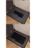 Black Line Flower Tile Doormat - Indoor/Outdoor Entryway Scraper Mat