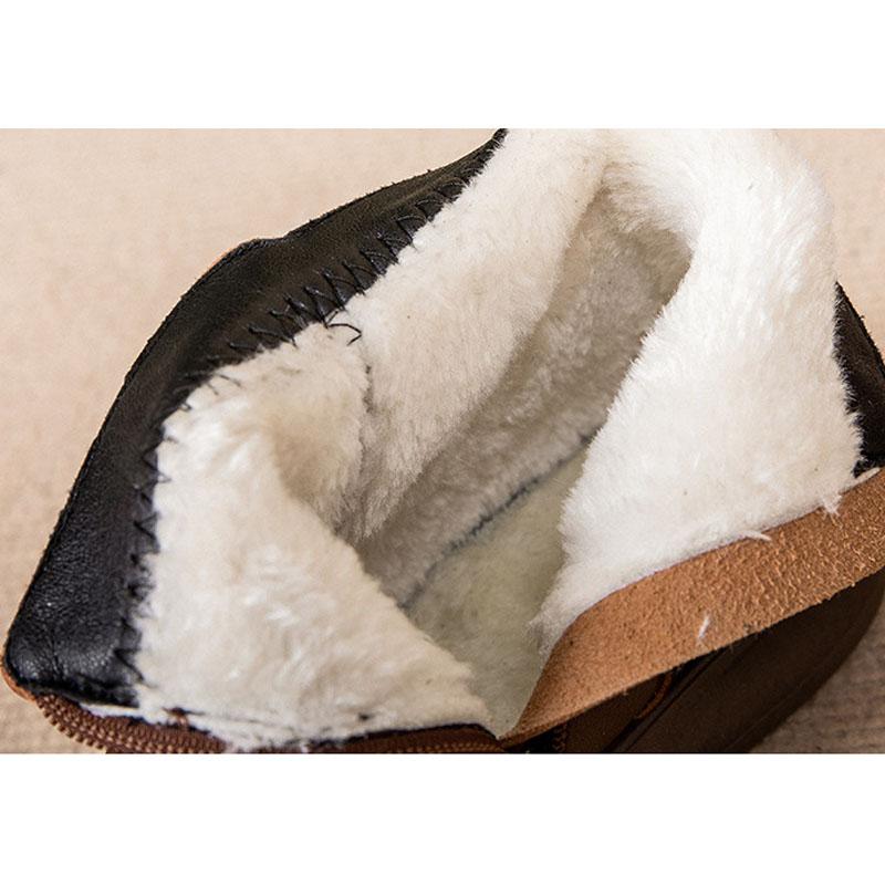 Round Toe Winter Boots Women's Pu Leather Short Boots Warm Female Shoes Woman Winter Waterproof Snow Boot Botas Mujer WSH5240