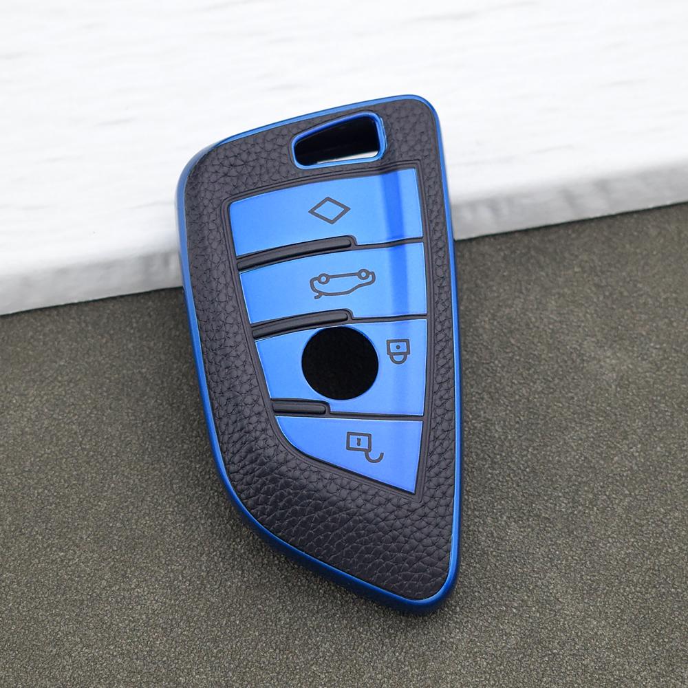 Premium Tpu Leather Key Fob Cover For Bmw 3 Series 5 Series X5 X3 X1 X6 X7 1 6 7 Series G20 G30 G01 F48 F15 F16 G02 G11 Keychain