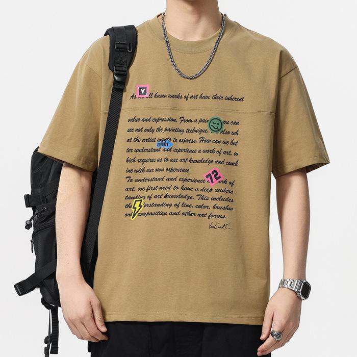 

Новая летняя мужская футболка с круглым вырезом, с коротким рукавом, тонкая, повседневная, молодежная, с рукавом до локтя 4XL