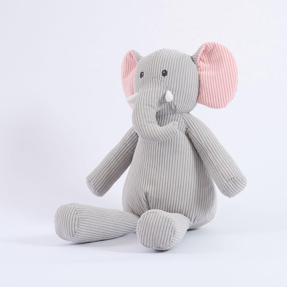 

BobyBobo Gray Corduroy Elephant Soothing Plush Toy for Babies - Ideal Children s Birthday Gift 36cm standing, 24cm sitting серый