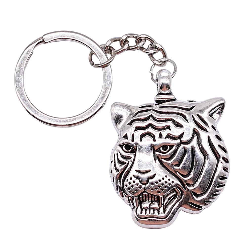 Bear Charm Tiger Keychain Wild Animal Pendants Key Ring 28mm