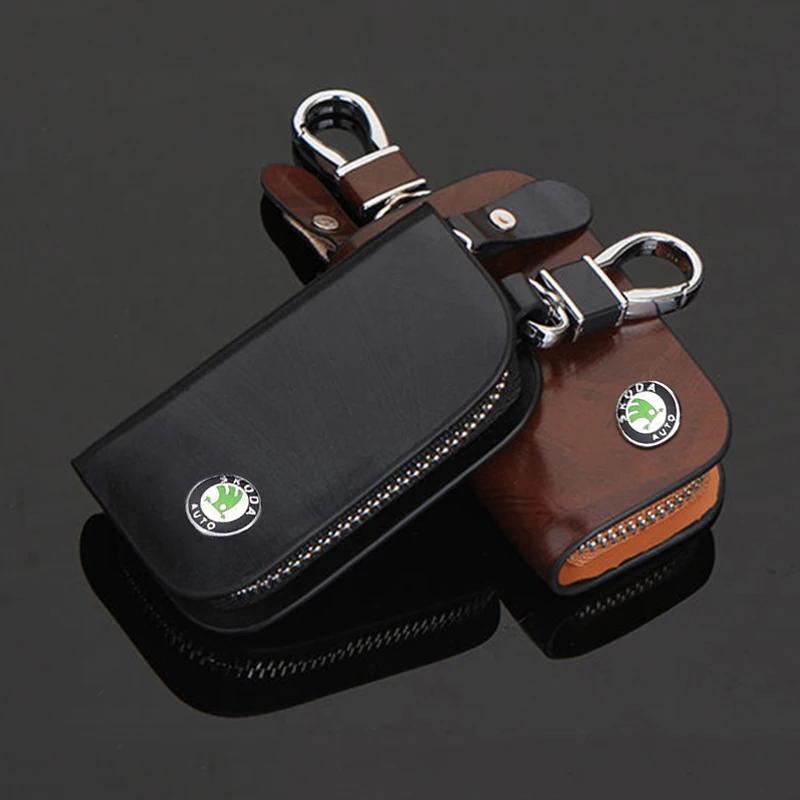 JSVL7 Stylish Car Key Bag Organizer with Skoda Logo - Suitable for Skoda Kodiak, Octavia, Rapid, Kodiaq Kamiq Yeti A7 Tour RS and More