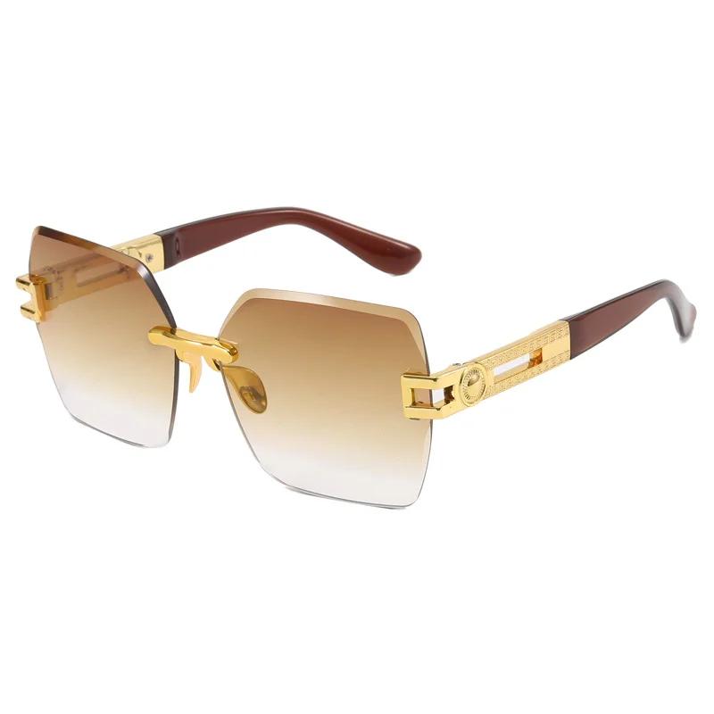 New Borderless Trimming Sunglasses Women'S Fashion Brand Designer Sun Glasses Women Color Lens Trend Eyewear Uv400