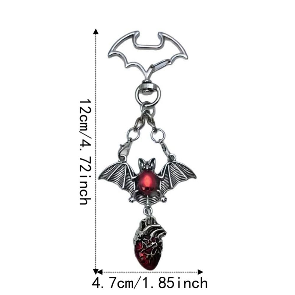 Dark Style Gothic Bag Pendant Exaggerated Halloween Charm Niche Personality Bat Keychain  Daily