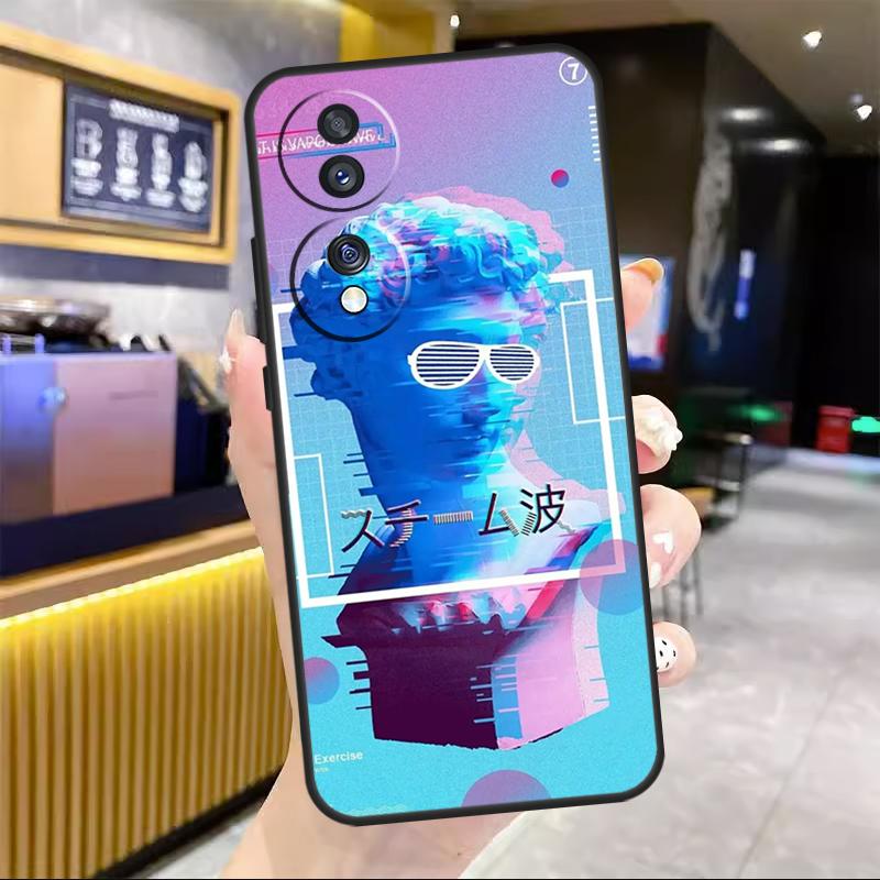 

Great Wave Retro Cyber Statue For Honor Magic 7 Lite 5 6 8 Pro Case For Honor Win RT X9c X9a X9b X8b X8c 200 400 50 70 90 Honor Magic8 Pro