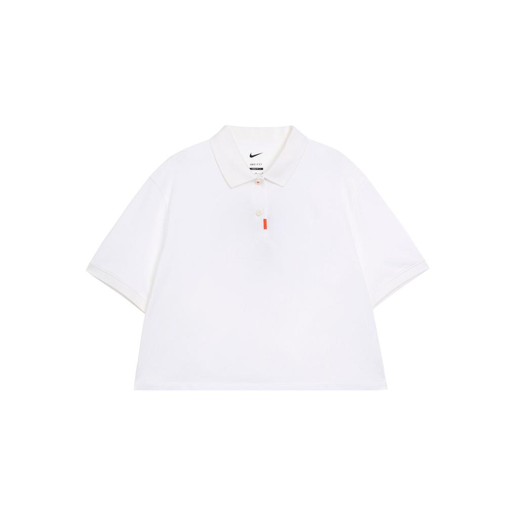 Nike Solid Color Polo Shirt Women Tops White DC3427-100