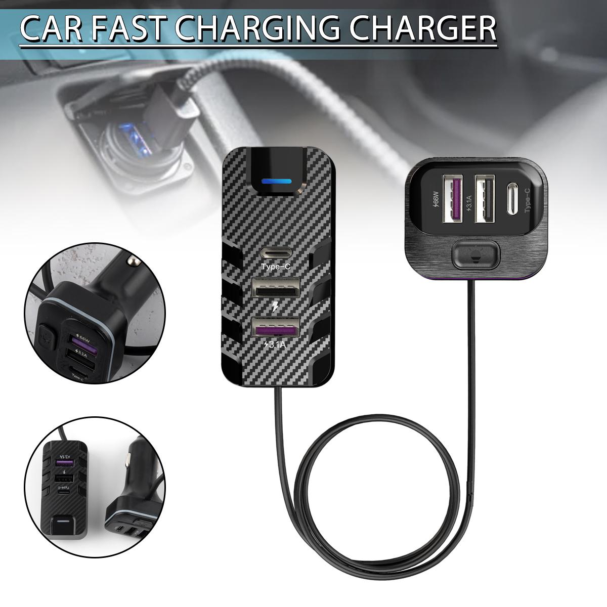 

Lvye 6-портовый мульти-USB-адаптер PD HUB Автомобильное зарядное устройство Док-станция Зарядная станция QC3.0 1,5M