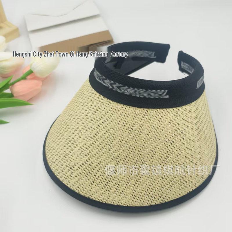 Women's UV Protection Straw Sun Hat with Face Shield, Korean Style, Wide Brim