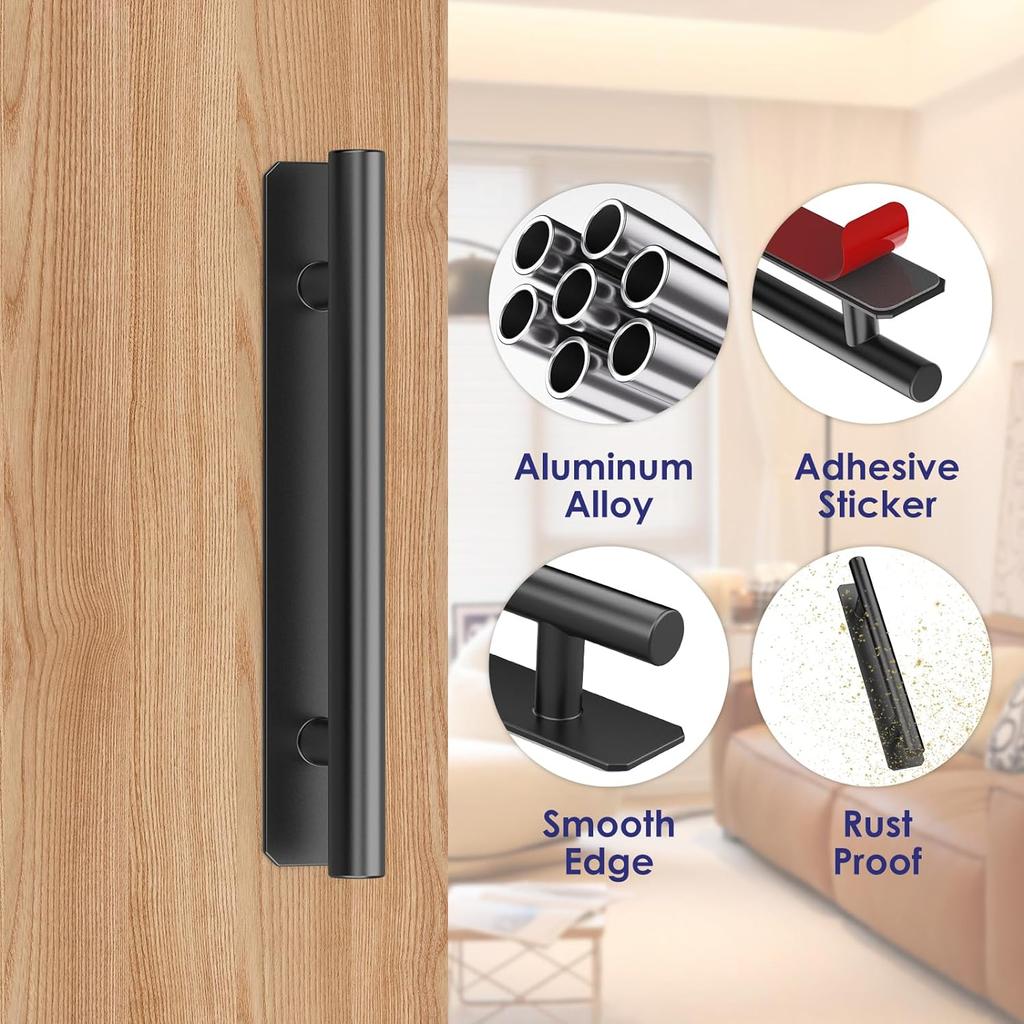 Adhesive Handle Cabinet Handle Drawer Non Drilled Push Pull Handle Adhesive Handle Suitable for Kitchen Cabinets Bathrooms