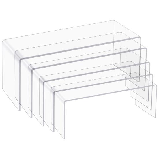 5Pcs/Set Transparent Reusable Acrylic Display Stand Rack Jewelry Shelf Holder
