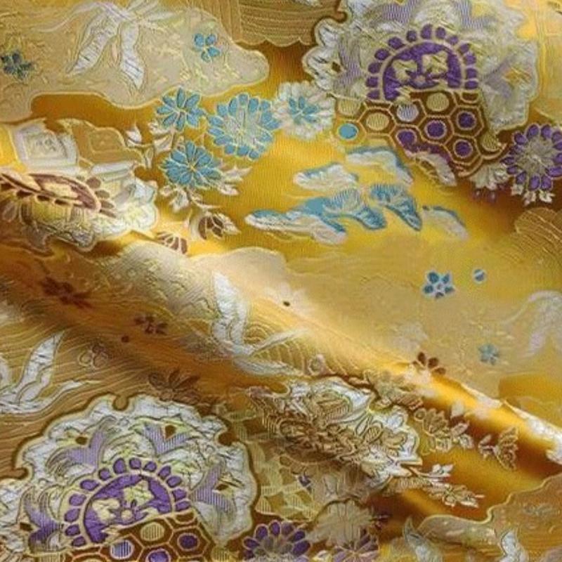 Wide 75cm Chinese-style Crane Jacquard Fabric for Sewing Traditional Hanfu Tang Suit Coat Luxuriou Satin Ethnic Clothing