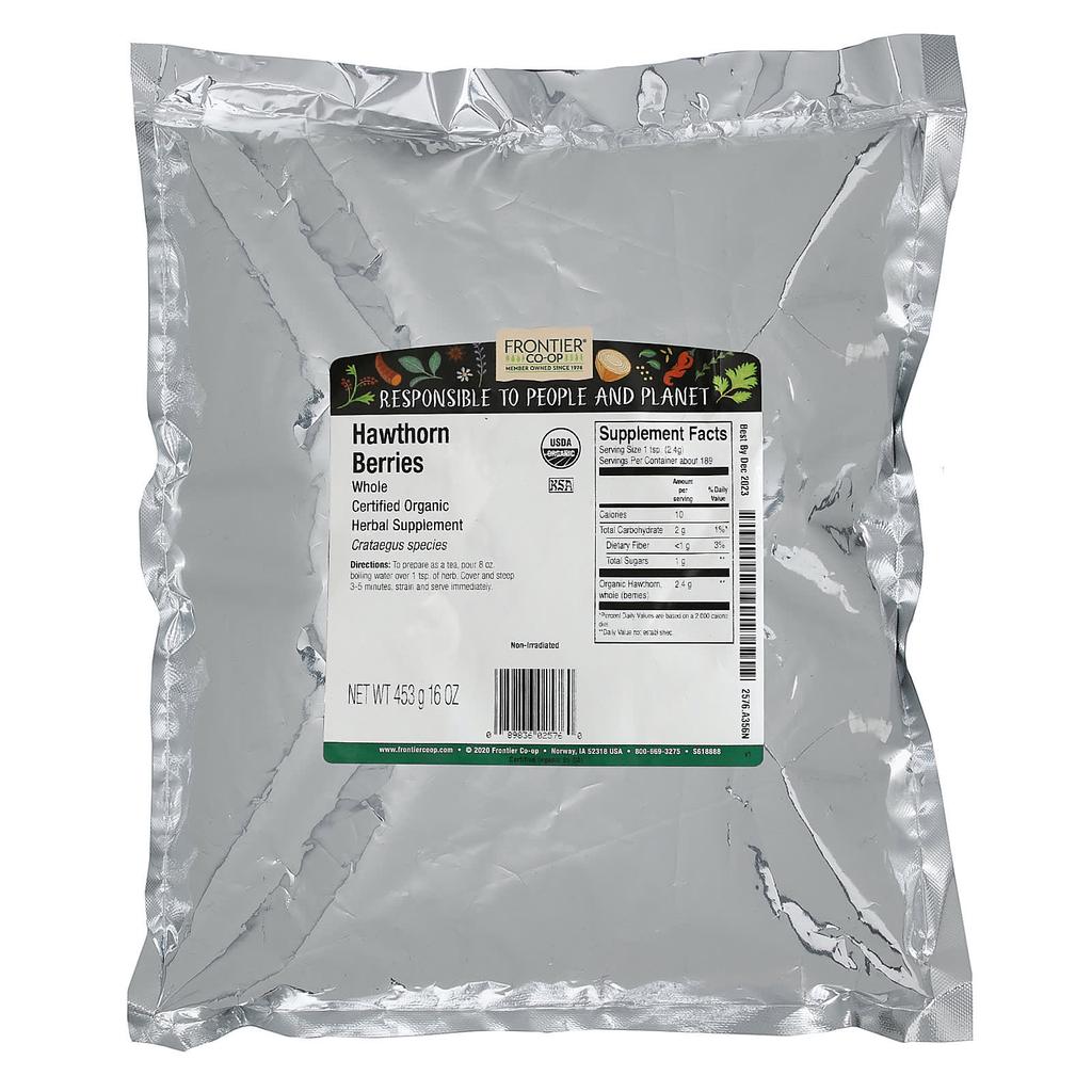 Frontier Co-Op, Organic Whole Hawthorn Berries, 16 oz (453 g)