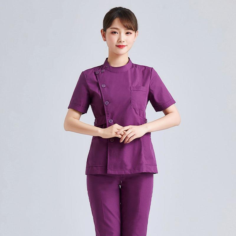 Women's Short Sleeve & Long Sleeve Dark Green Nurse Uniform Set