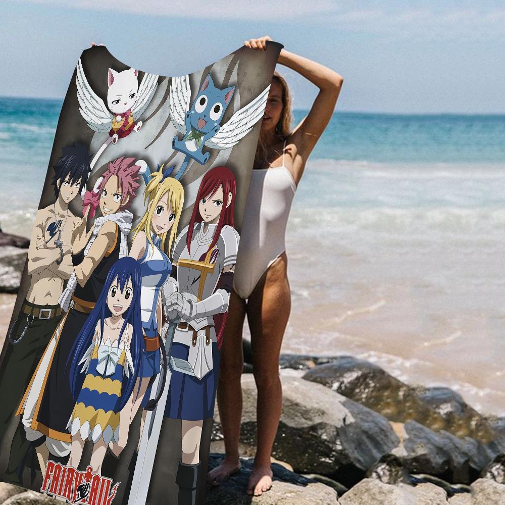 Fairy Tail Beach Towel Colorful Bath Towels for Girl Microfiber Quick Dry Sand Free Beach Yoga Spa Gym Pool