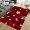 Red Plaid Snowflake Pattern Carpet suitable as a non-slip mat for the living room or bedroom sofa