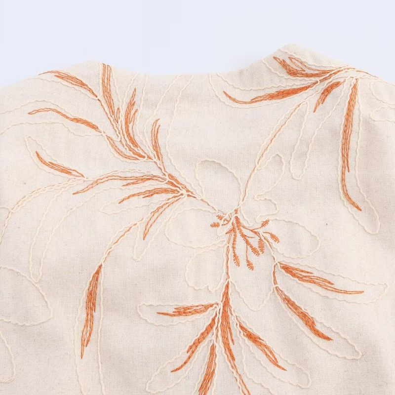 Kaslead New Women clothes Western Style Simple and Versatile Embroidery Fashion Crop jacket Outerwear