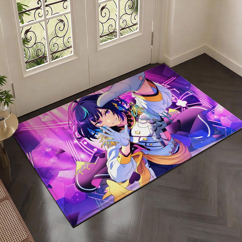 Idol Boys Franchise E-Ensemble Starss Floor Mat Soft Thickened Flannel Door Mat Non-Slip Living Room Rug Home Decor