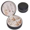 Velvet Round Portable Jewelry Storage Box for Earrings, Necklaces, Rings, and Ornaments