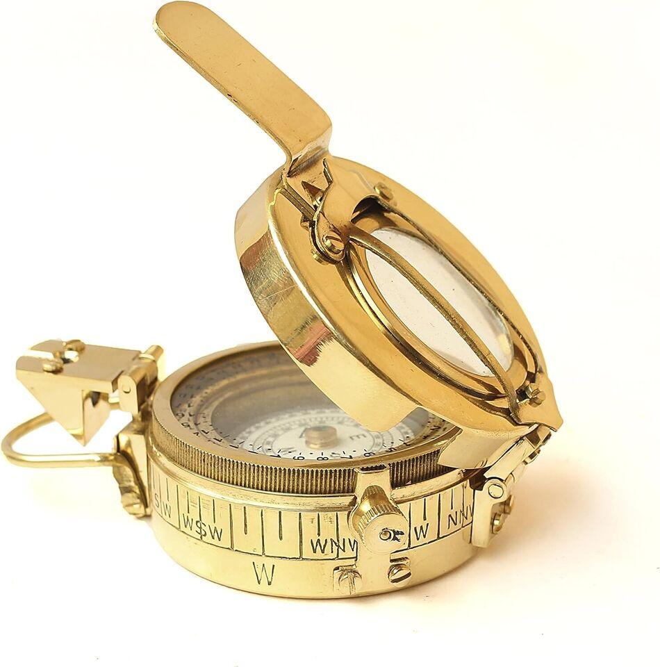 

Marine Brass Compass Handmade Vintage Pocket Antique Maritime Sailor Ship золотий