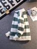 Korean Style Color Block Striped Pullover Sweater for Men - Warm, Loose Fit, Round Neck (2025 Autumn/Winter Collection)
