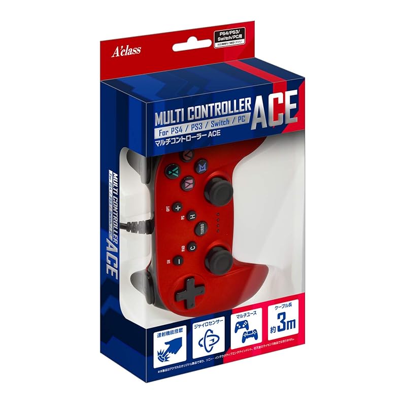 

Compatible with PS4/PS3/Switch/PC Multi-controller Ace metal red