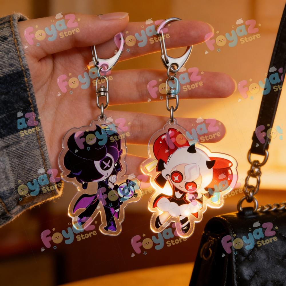 Cookie Run Keychains Candy Apple Cookie and Black Sapphire Cookie Accessories Bag Movie Keyrings Jewelry Game Fans Gifts
