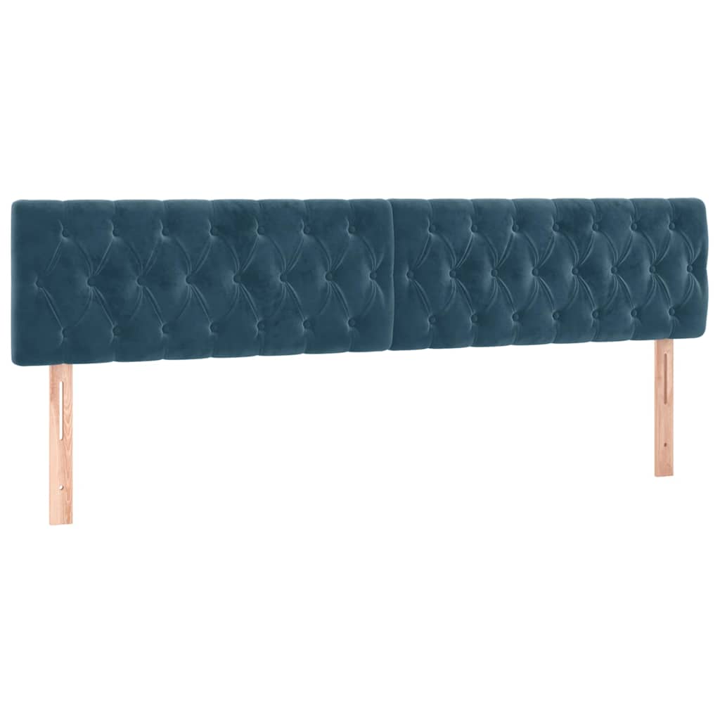 Box Spring Bed with Mattress & LED Dark Blue 180x200 Cm Velvet