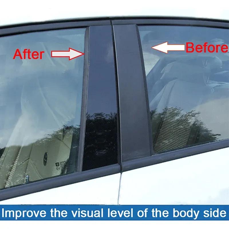 Fit For Mitsubishi Pajero Sport 2016 2017 2018 Gloss Black Pillar Post Door Trim Sticker Window Decora