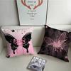 1PC Luxury Pink cute butterfly Pillow Case Square  Bedroom Sofa Leisure Comfort Cushion Car Home Decoration Pillowcase 40x40