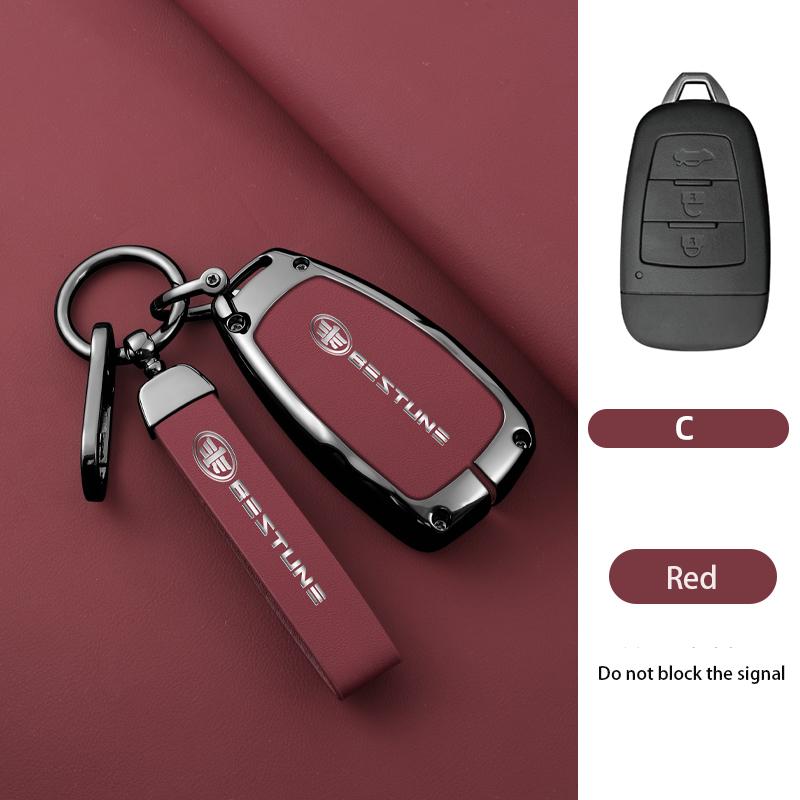 Zinc Alloy Car Smart Remote Key Case Cover Protector Holder Shell for FAW Besturn X80 2018 2019 2020 2021 Keychain Accessories