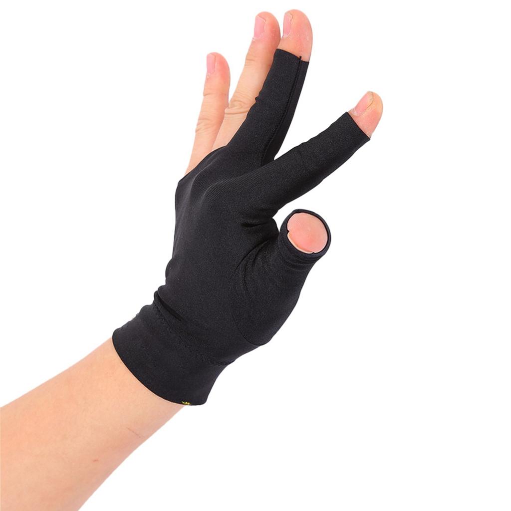 Three Finger Glove Snooker Billiard Shooter Cue Pool Gloves Left Hand Open Three Finger Spandex Glove Snooker Pool Glove